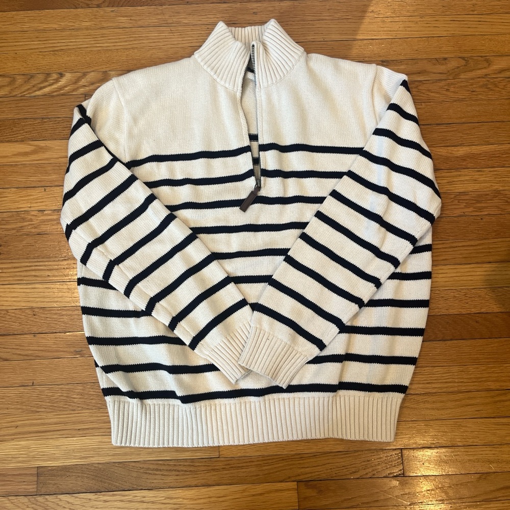 Brandy Melville Striped Quarter Zip Sweater